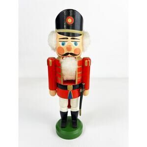 Original Erzgebirge Expertic Toy Soldier Nutcracker With Sword, 10" Wood Vintage